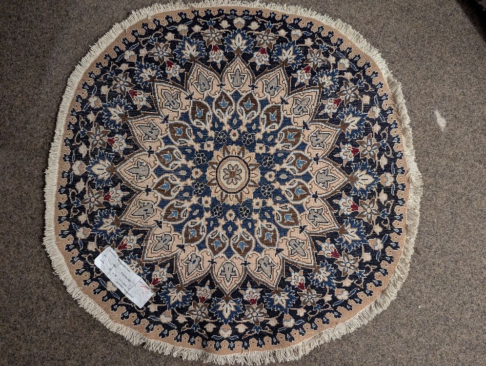 Schöner runder Perserteppich, Ø 80cm, Nain (Neu (gemäss Beschreibung)) in Zürich für CHF 290 – mit Lieferung auf Ricardo kaufen