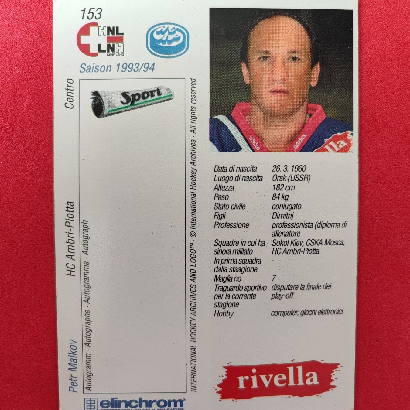 Sammelbilder & Trading cards: Peter Malkov - HC AMBRI - 1993/94 – Gebraucht aus Dübendorf von kb86_MOVIE 1