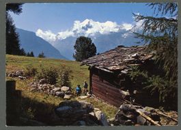 AK col Grächen VS Spazierweg Bishorn Weisshorn ≈ 1972 