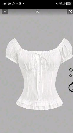 Damen Bluse Y2K Stil Boho Baumwolle Grösse 44 XL
