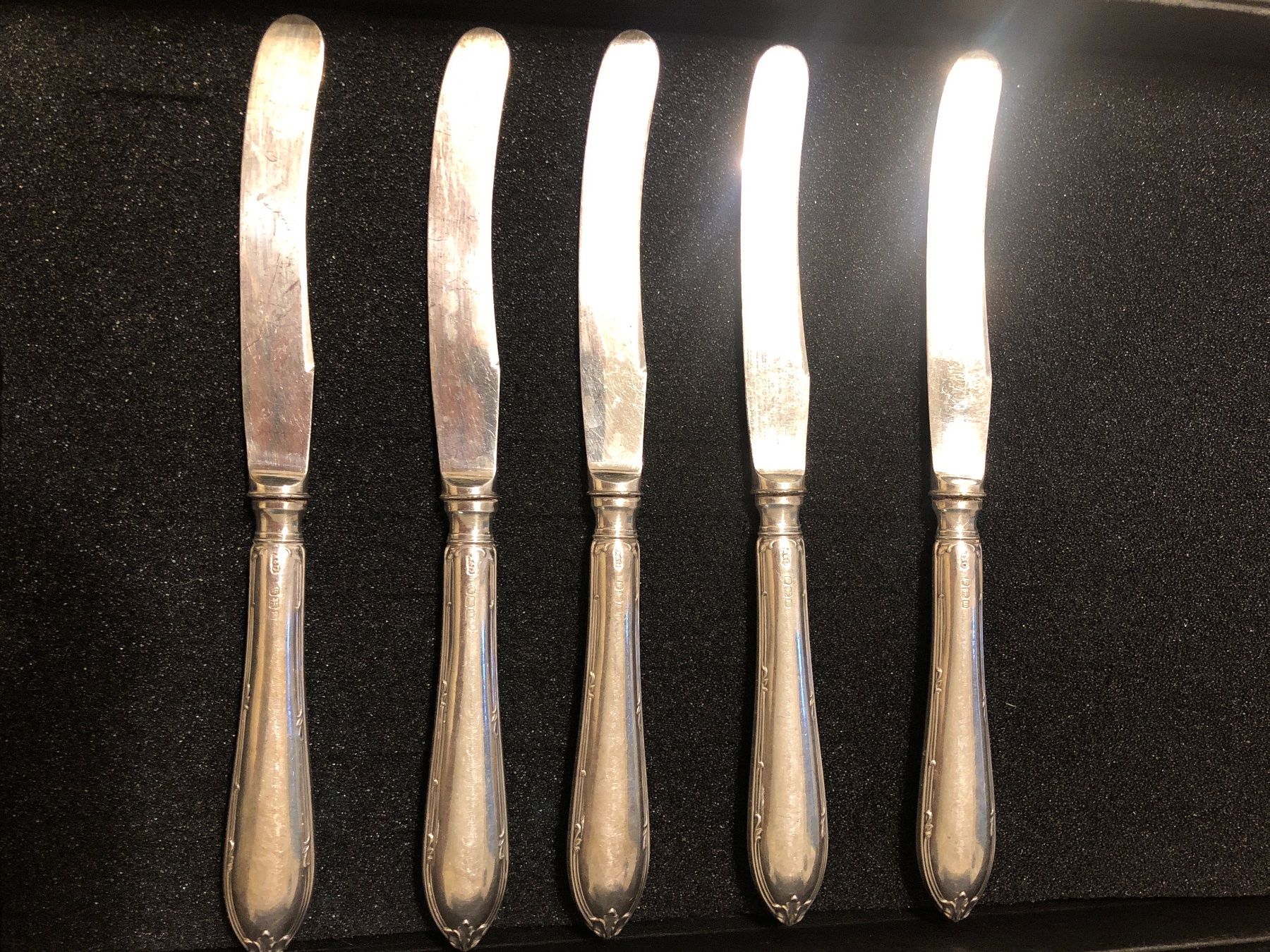 Posate: 5er Set Silber-Messer 925 Sterling Jugendstil – Usato da Adliswil venduto da Tito088