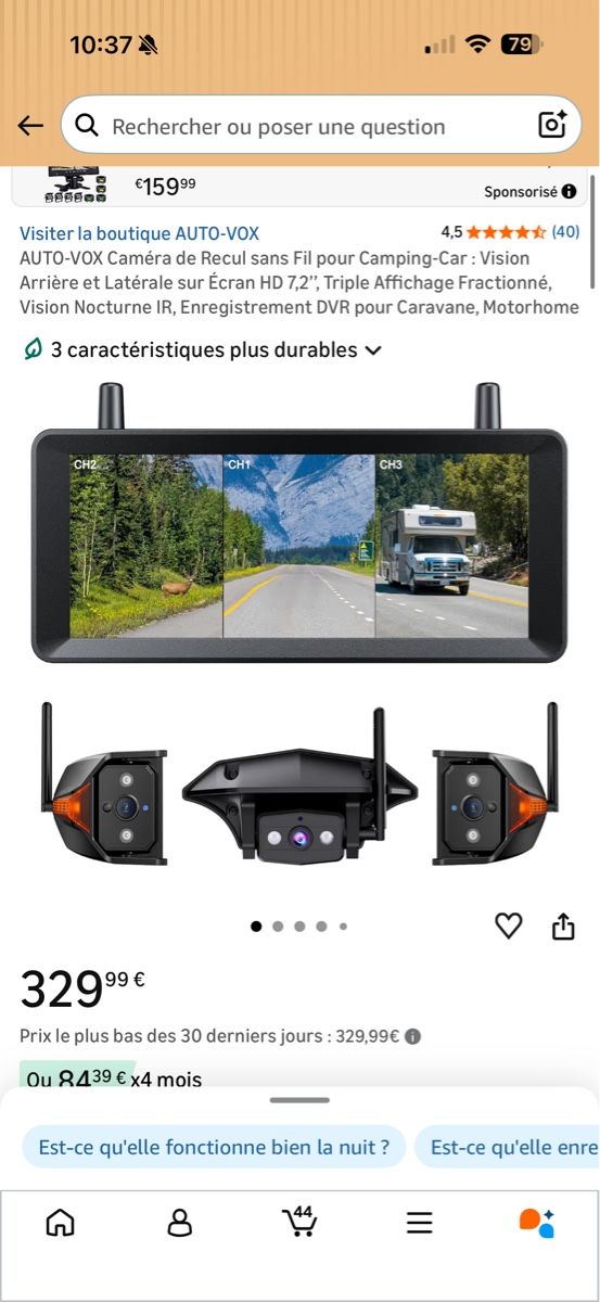 Tutti i ricambio: AUTO-VOX Caméra de recul sans fil, écran HD 7.2" – Nuovo e nell'imballaggio originale da Lausanne venduto da gio_qwg7