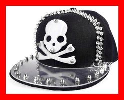 Basecap Totenkopf Nieten SCHWARZ Stacheln Skull Schädel