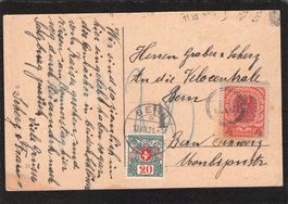 Wien(DeutschÖstereich) - Bern , Nachporto 20 Rp , 1921,