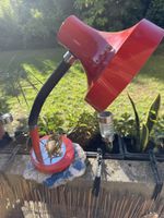 Tischleuchte rot schwenkbar Vintage gebrauchter Zustand
