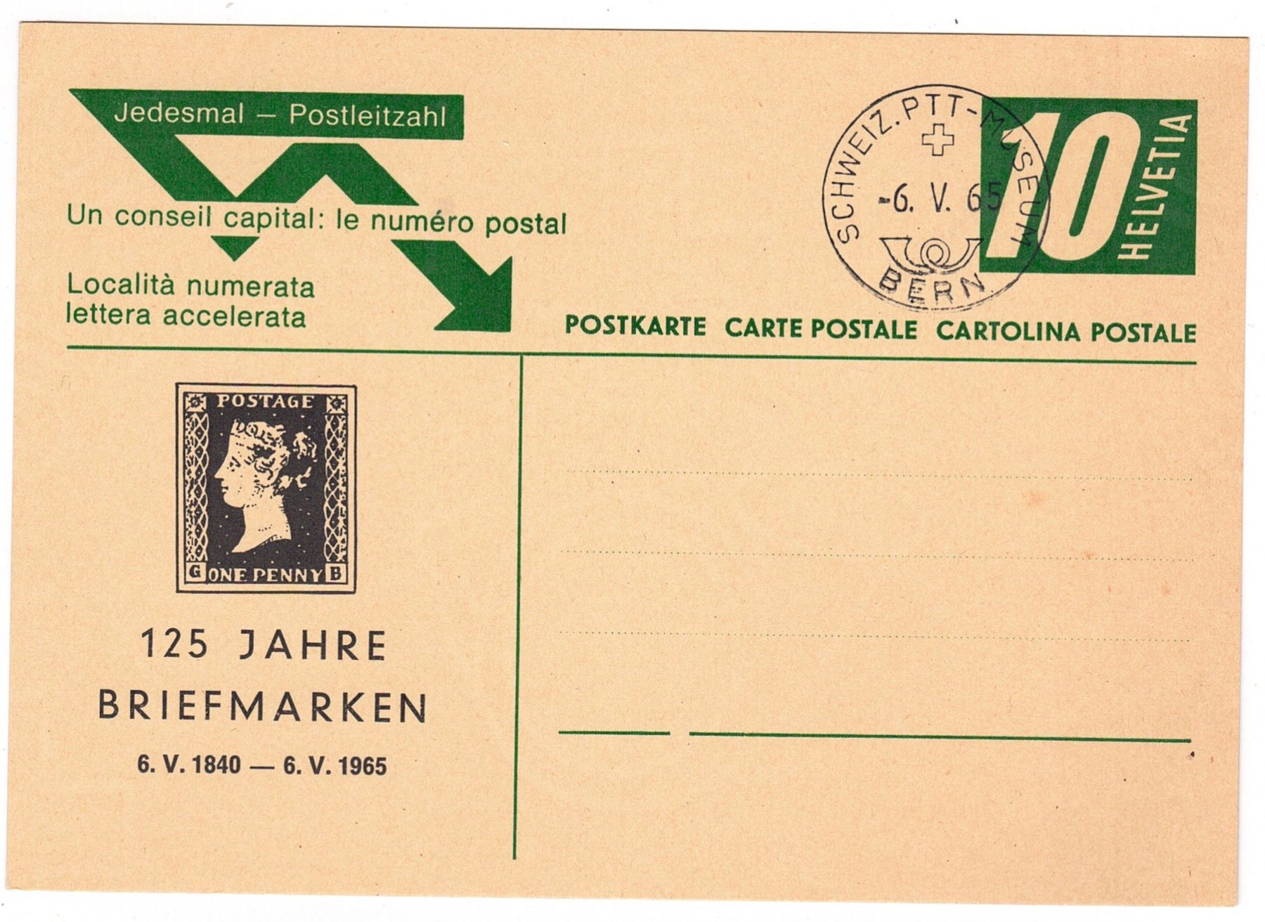 Alle Briefmarken: Entier postal privé cachet Bern 6.V.65 – Gebraucht aus La Tour-de-Peilz von amjust