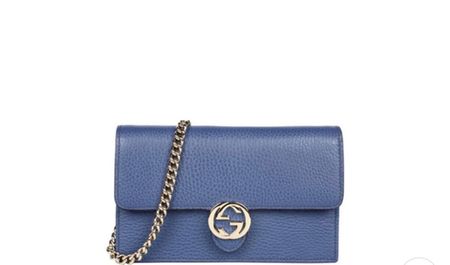 Schöne Gucci Tasche, dunkelblau, Leder, Kette, Sommer 23