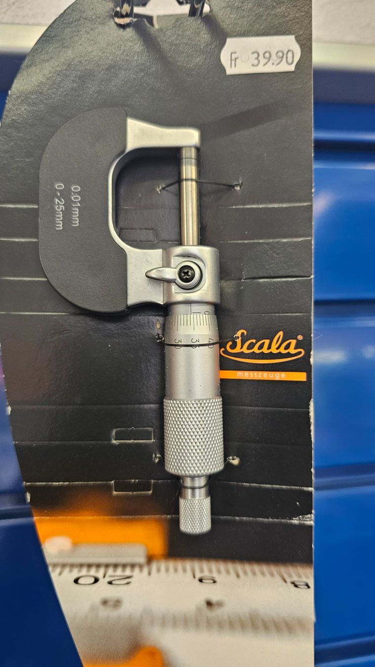 Messen: Mikrometer 0-25mm von Scala Messwekzeug ab Fr. 1.- – Neu und originalverpackt aus Koppigen von Bracher_Mail-House