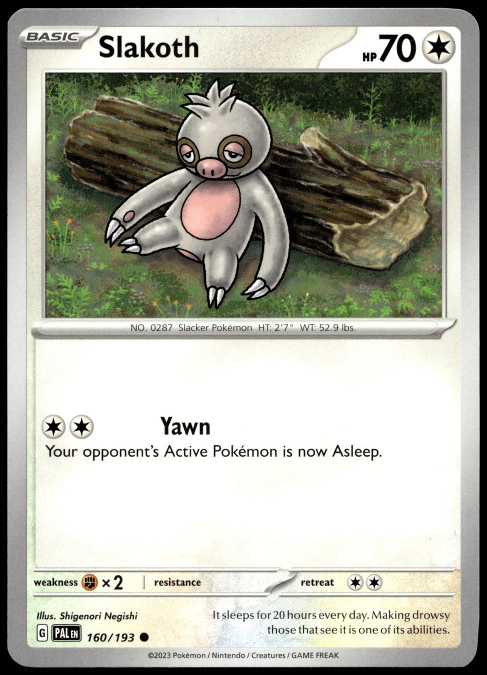 Pokémon Carte collezionabili: Pokémon Slakoth 160/193   SV02 Paldea Evolved – Usato da Le Mouret venduto da PokemonCards_CH