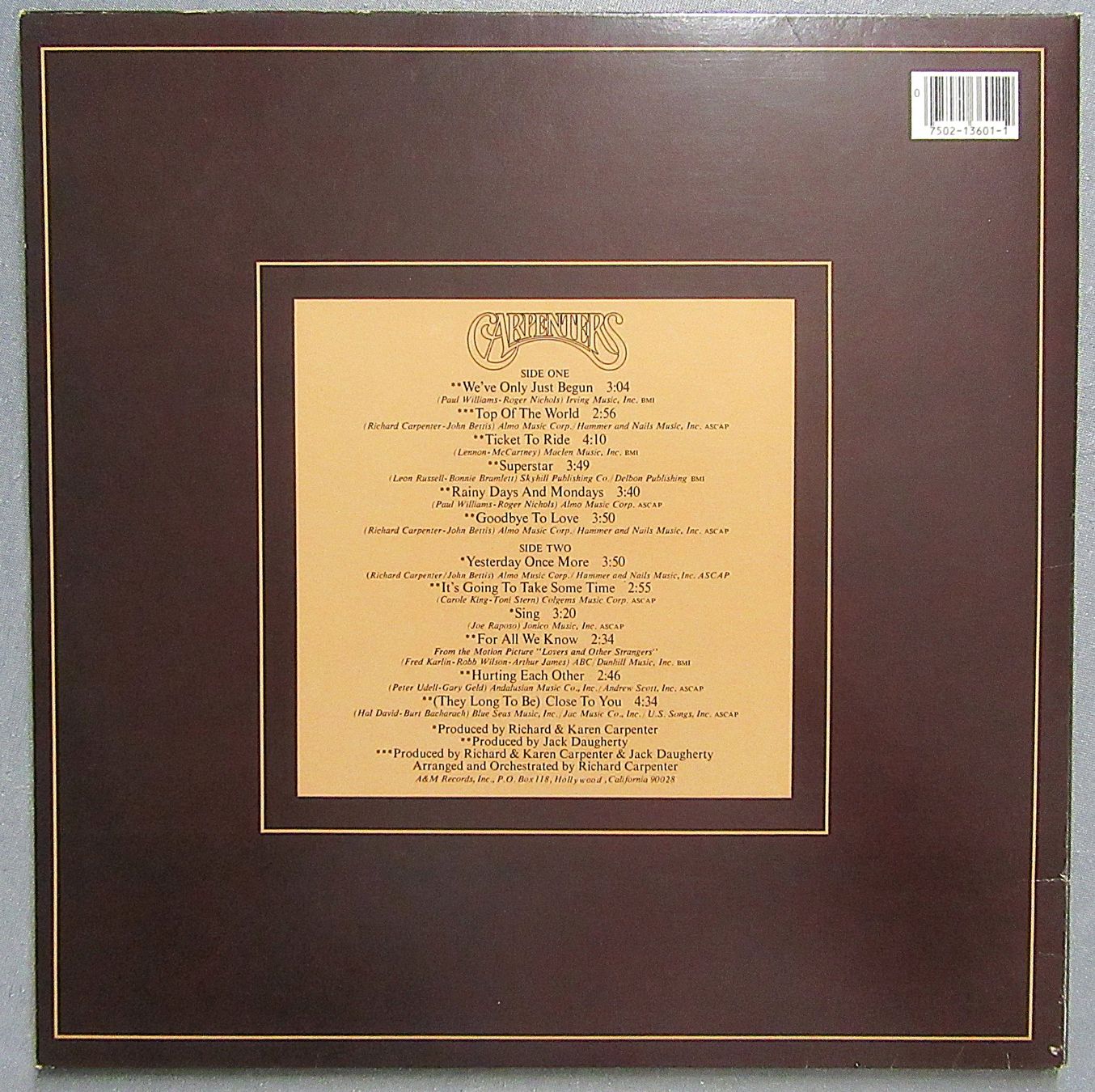 Schallplatten: LP - Carpenters - The Singles 1969-1973 – Gebraucht aus Auenstein von Padabimbim 1