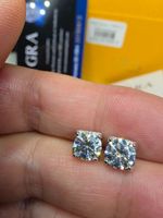 Boucles d'oreille argent avec moissanites 2 ct certifié GRA