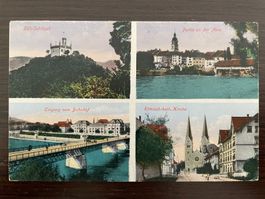 OLTEN 4 Bilder, Aarepartie, Säli, Bahnhof, Kirche
