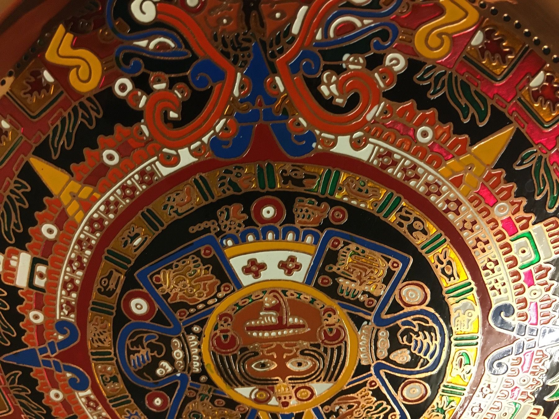 Tutte le decorazioni: Mexikanischer Kupferteller, Wandteller, Aztekenkalender. – Usato da Lanzenhäusern venduto da vic63 3