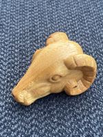 Holzfigur Widderkopf, Handarbeit, Liebhaberstück!