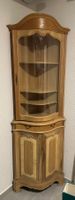 Antiker Eck-Vitrinenschrank Massivholz
