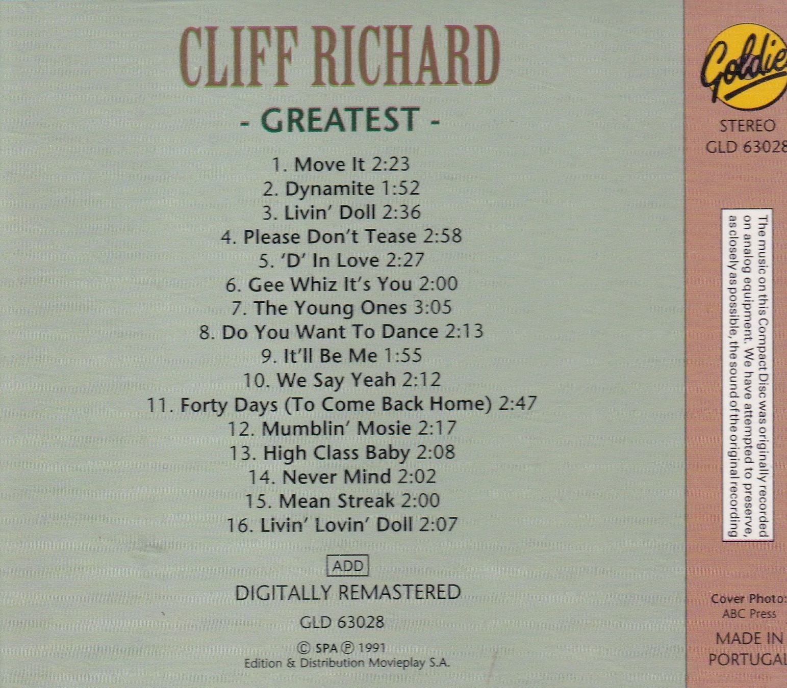 CD: CD ab Fr. 1.--, Cliff Richard - Greatest – Usato da Lausen venduto da Mondeo10628 1