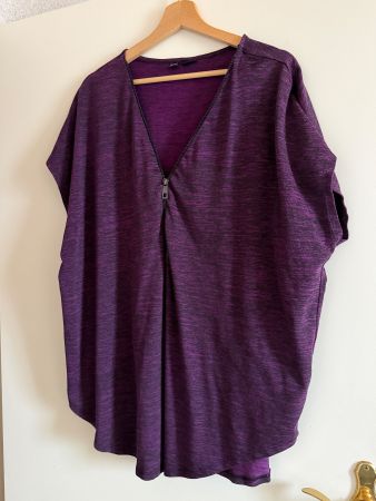 Sommer Top mit Zipper, Lila, Grösse 48/50, Neuwertig