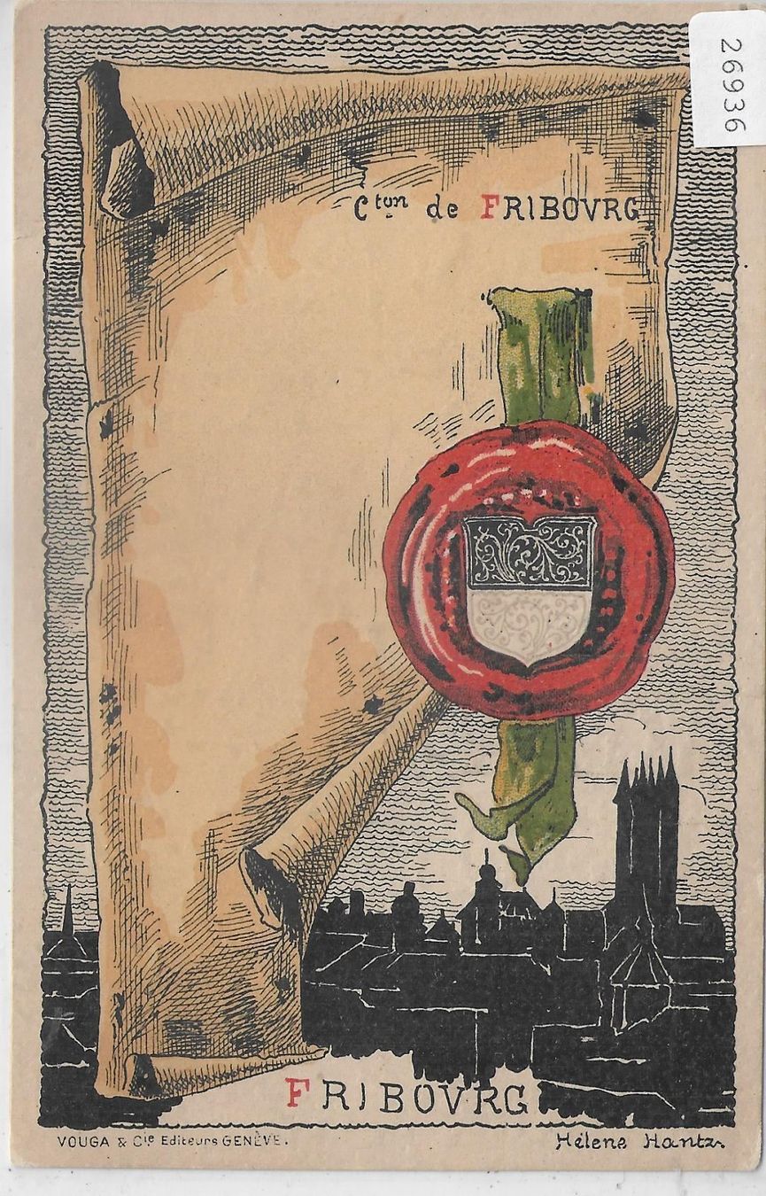 Cartoline postali: Fribourg - Litho Wappen – Usato da Ettingen venduto da Kartenplanet