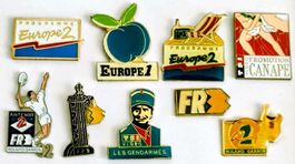9 Pins französische Radio-Fernsehsender