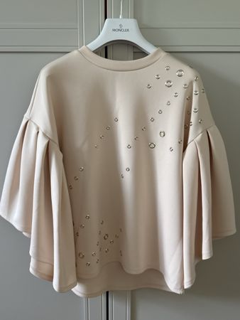 Love Republic Pullover/ Sweatshirt, Gr. 38, beige, mit Volan