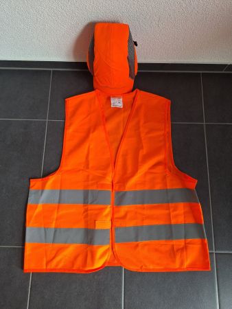 Sicherheitsweste mit Mütze