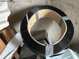 Umreifungsband schwarz Kunststoff gebraucht auf Rolle