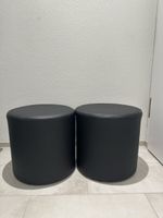 2 Hocker aus Kunstleder schwarz