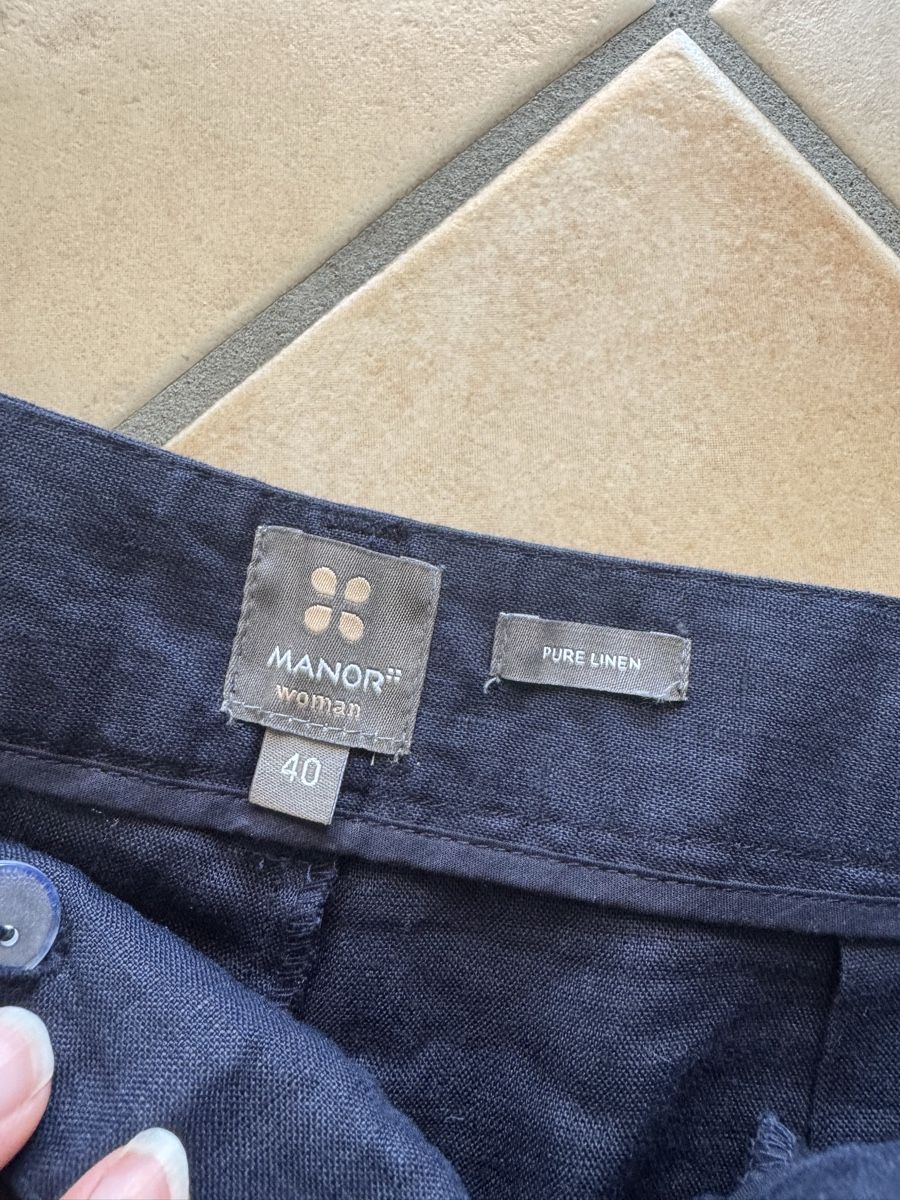 Manor Pantaloni: pantalon bleu marine 100%lin – Nuovo (secondo la descrizione) da Lonay venduto da nei_79jc 2