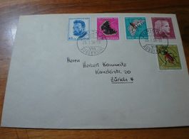Satzbrief Pro Juventute 1954, o Zürich Aussersihl, gelaufen