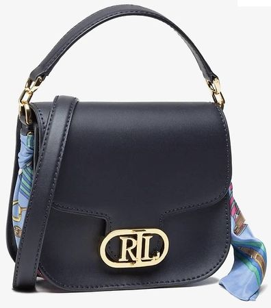 Handtasche Lauren Ralph Lauren dunkelblau mit Seidentuch neu