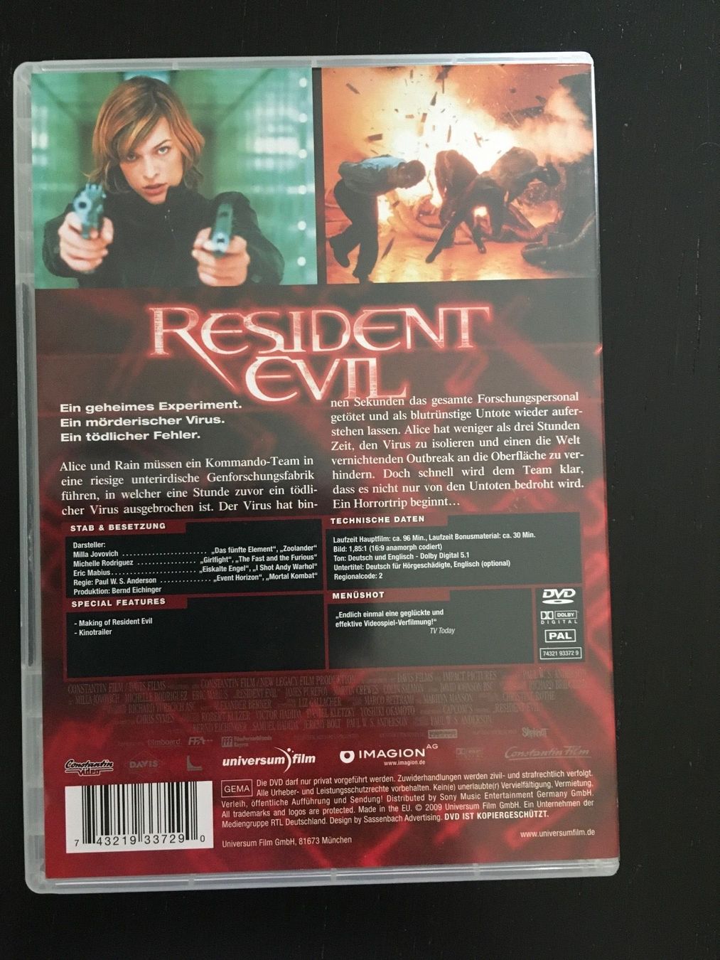 Tutti i DVDs: DVD Resident Evil – Usato da Regensdorf venduto da scheissspiel 1