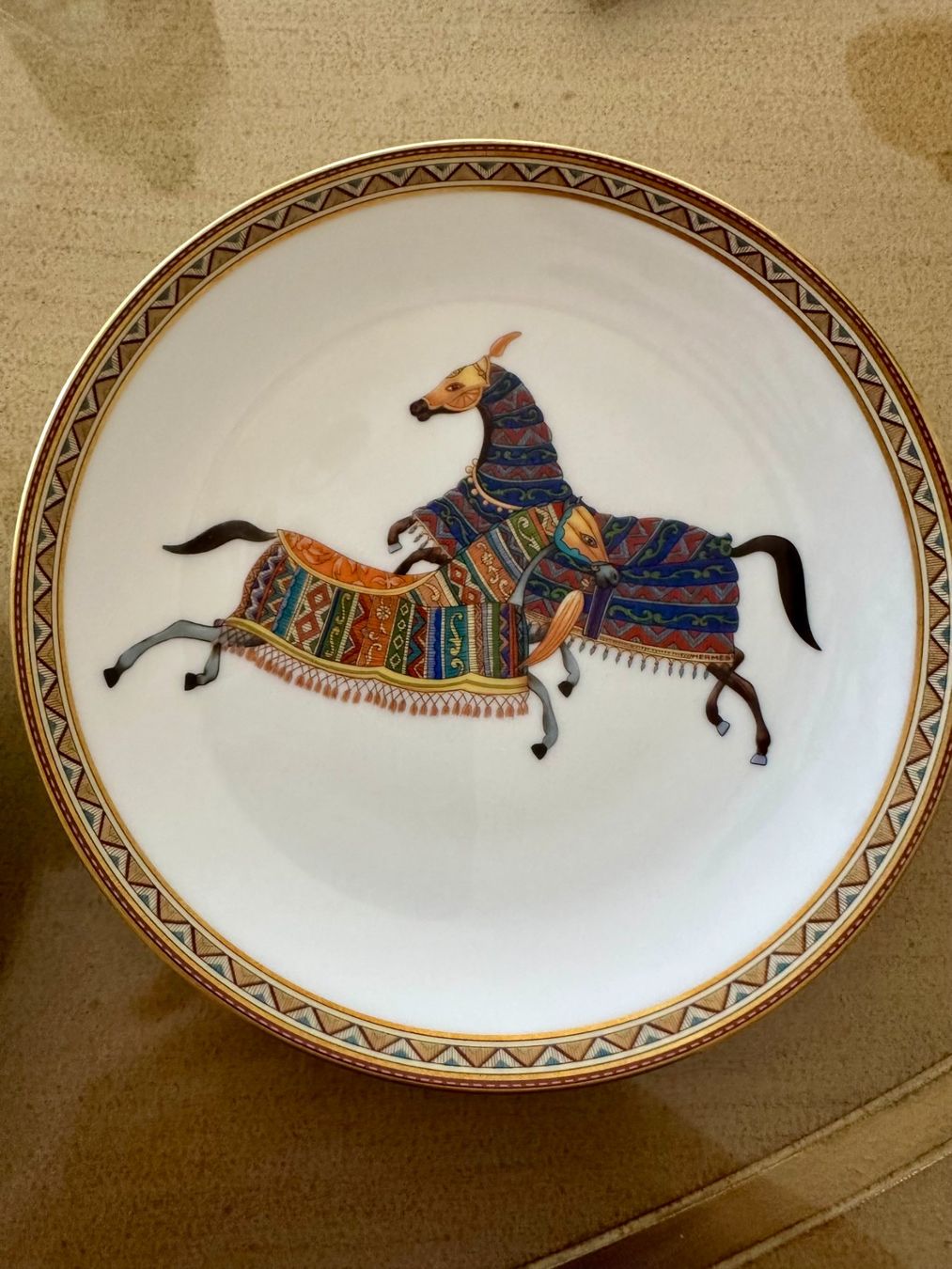 Hermès Teller: 2 Hermès Cheval d'Orient Brot- oder Dessertteller Neu – Neu und originalverpackt aus Genève von Mycollection 6