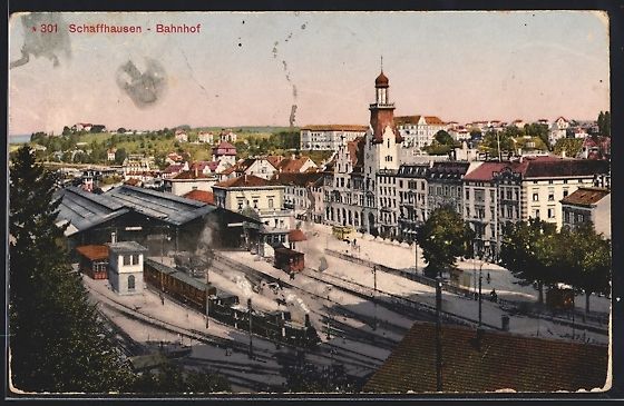 Cartoline postali: Schaffhausen, Teilansicht der Stadt mit  – Usato da Berlin venduto da bartko-reher