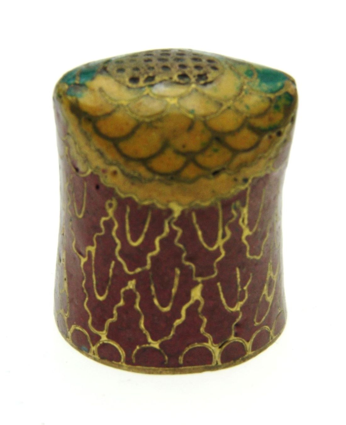 Ditali: Fingerhut - Cloisonne Uhu - Eulenkopf 3 – Usato da Langenthal venduto da hamster-raeumung 2