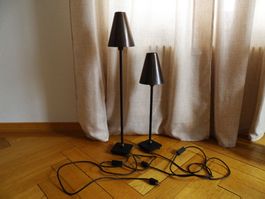 vintage Set aus 2 Tischlampen – Bronze – Kostka Stil