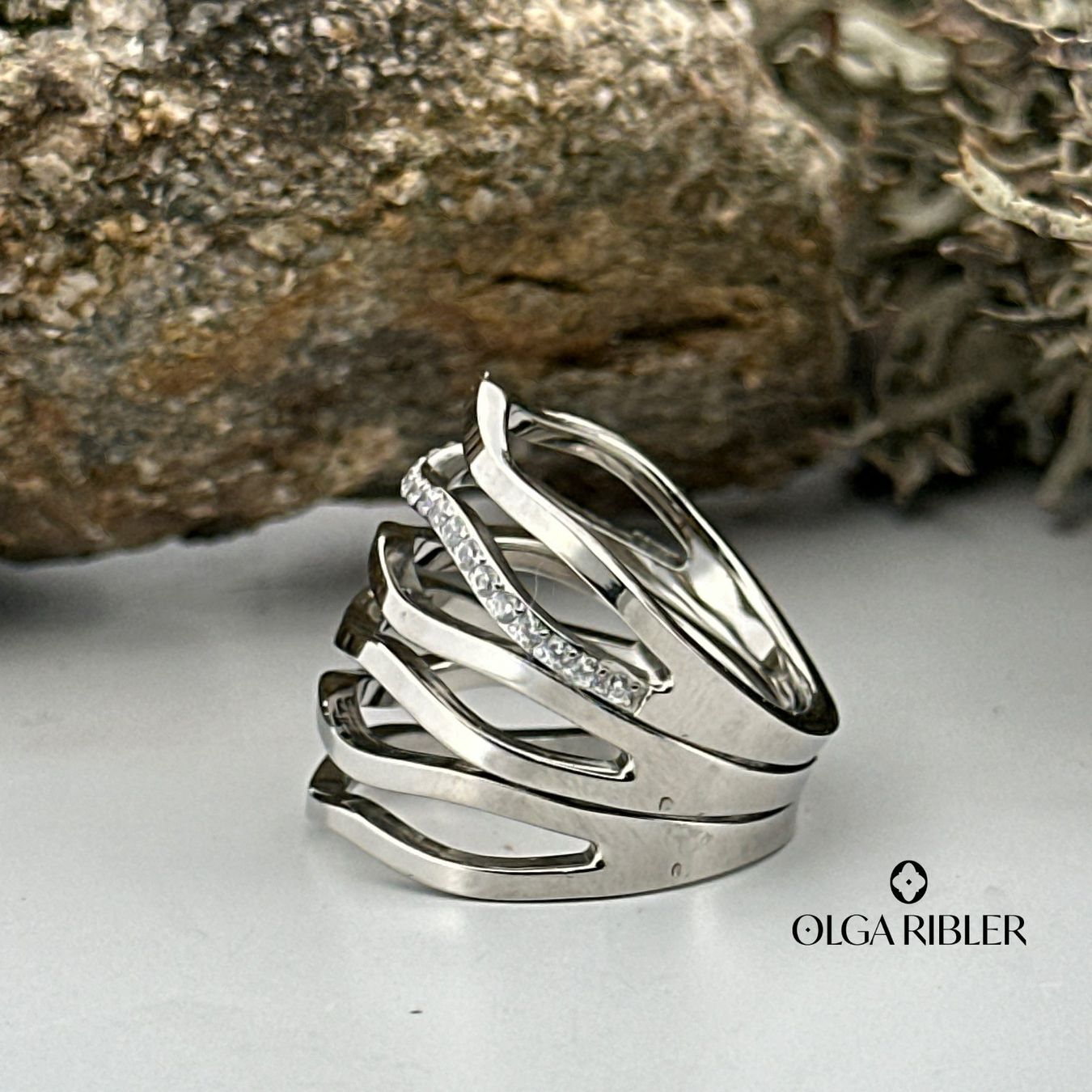 Olga Ribler Anelli: Edelstahl Ring mmit Zirkonia Grösse 53 – Nuovo (secondo la descrizione) da Luzern venduto da Schmuckoutlet 3