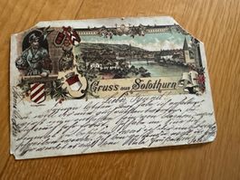Gruss aus Solothurn Postkarte Antik 1899