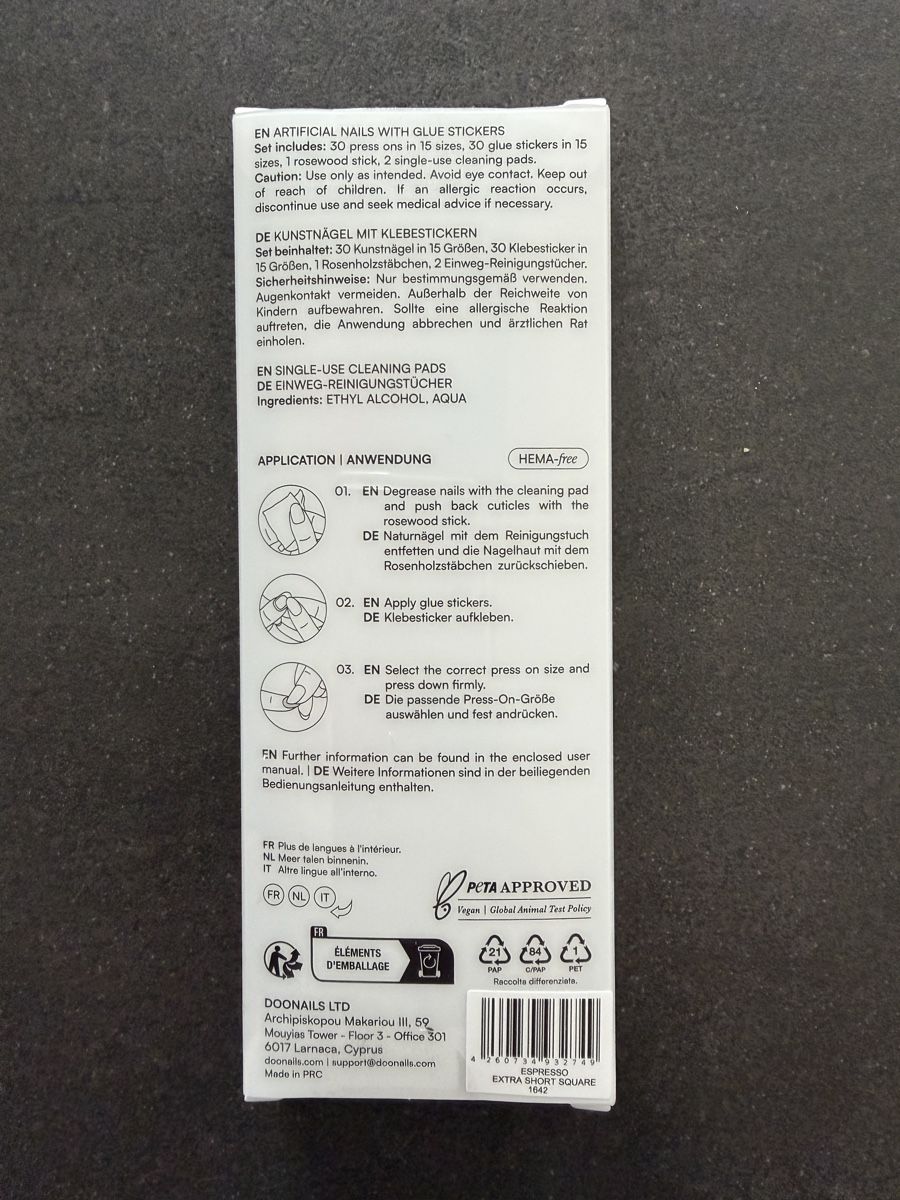 Unghie finte: Doonails Press Ins Espresso Extra Short - NEU – Nuovo e nell'imballaggio originale da Engelburg venduto da Annis_Crew 1