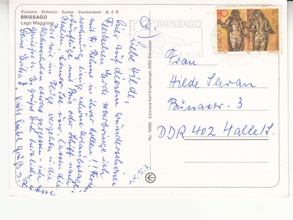 Cartes postales: Brissago 1989 – D'occasion à Bürglen TG par StampGraf 1