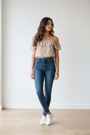 Chemisier d'été épaules nues à fleurs, taille S
