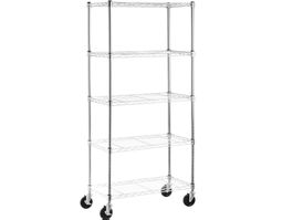 Robustes Stahl Rollregal mit 5 Regalböden, Standregal Regal