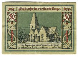 Notgeld "50 Pfennig. Lage (Lippe) 1921".