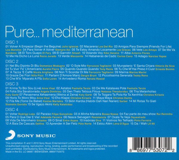 CDs: Diverse:  Pure - Mediterranean - 4CD – Neu und originalverpackt aus Steinhausen von Vilivinili 1