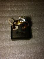 RING EDELSTHAL,,MIT WEISS KRISTALL