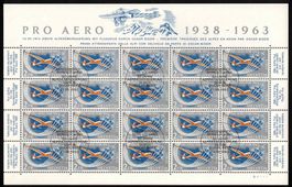 Flugpost Bogen Pro Aero 1963 FO46 mit  ET-ʘ Bern - Locarno