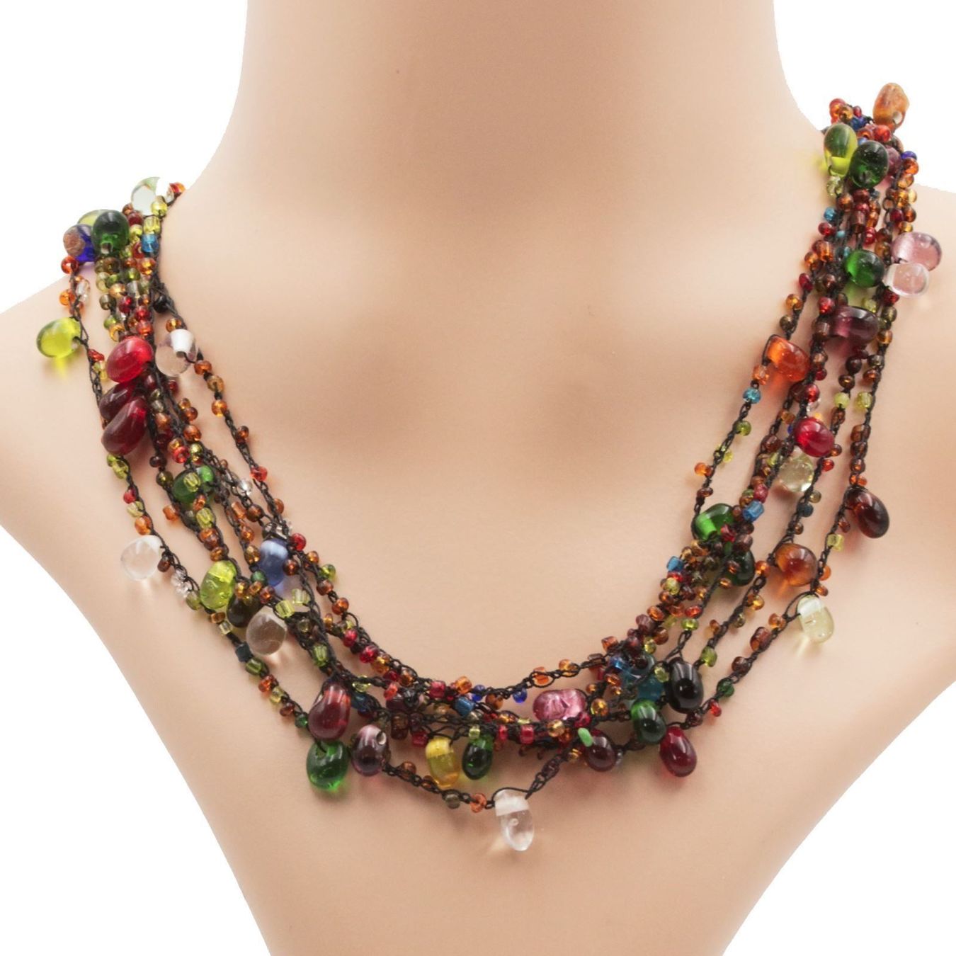 Ketten: Glasperlenkette Collier Kette Bunt Halskette Glas – Neu und originalverpackt aus Bad Salzdetfurth von Weltenbummler-Shop 2