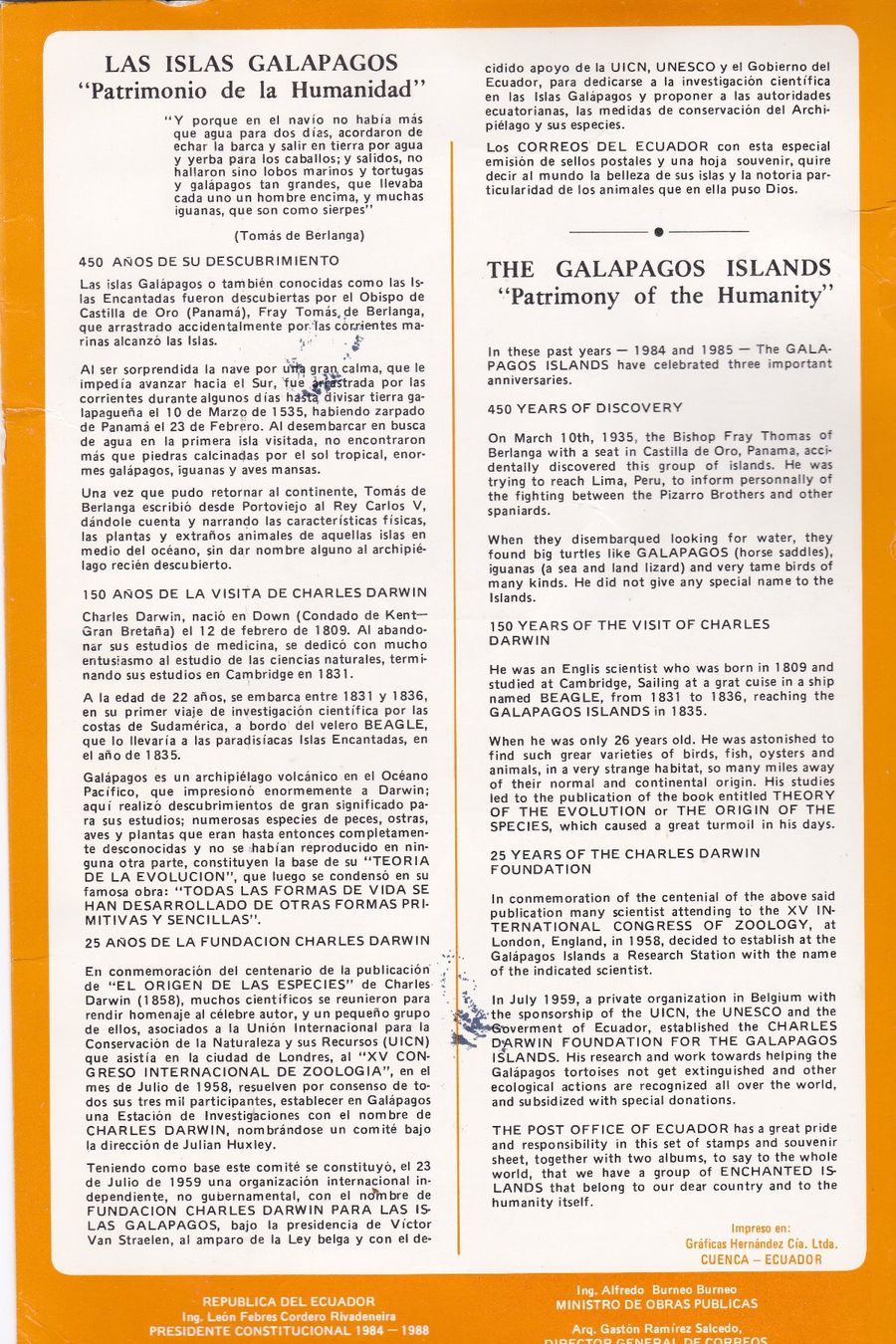 Tutti i francobolli: Galapagos Briefmarkenalbum Ecuador 1986 – Nuovo (secondo la descrizione) da Binningen venduto da Hahexa 3