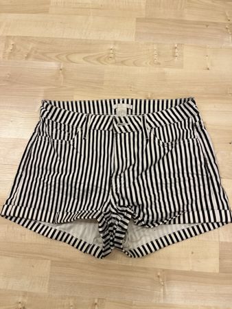 H&M Streifen Shorts Schwarz Weiss Gr. 36/S