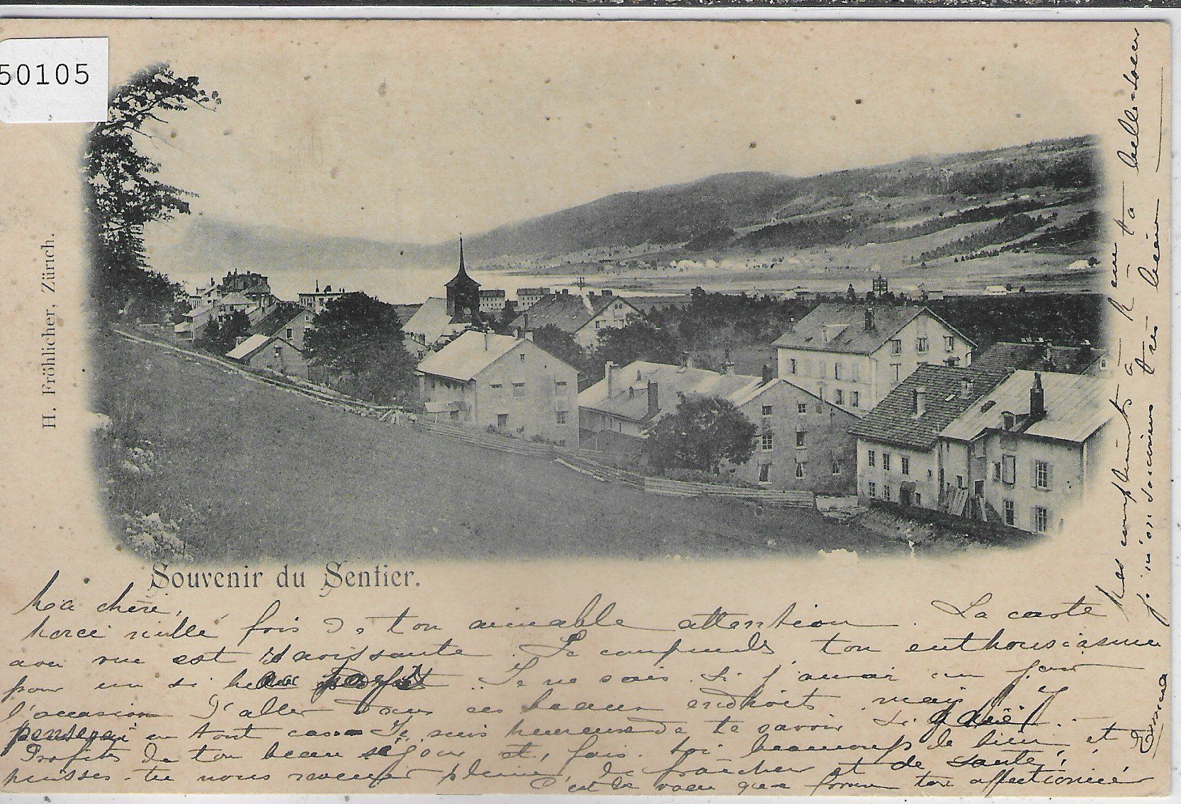 Cartoline postali: Souvenir du Sentier - 1898 – Difettoso da Ettingen venduto da Kartenplanet