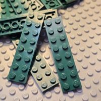 Lego 14x Platten  2x8(3034) dunkel grün